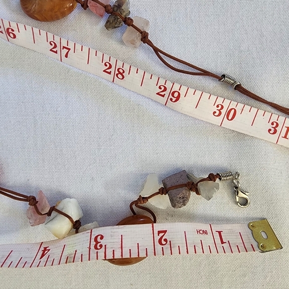 Natural Stone and Raw Crystal String Waist Chain Belt or Necklace - Picture 9 of 10